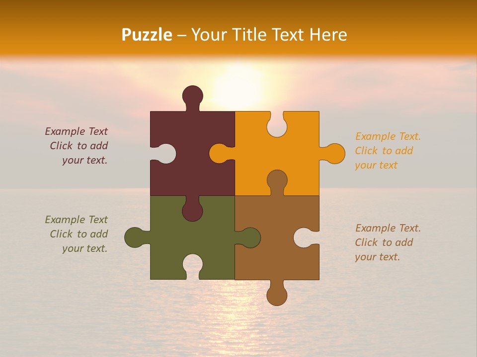 Sunset At Coast Of The Sea PowerPoint Template