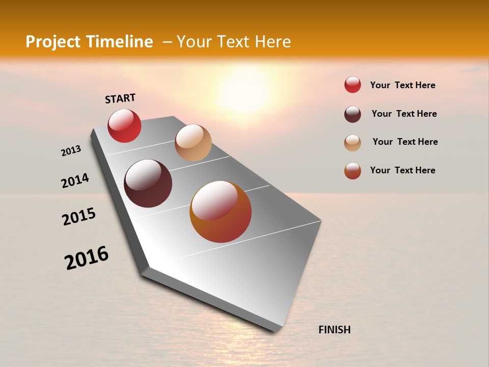 Sunset At Coast Of The Sea PowerPoint Template