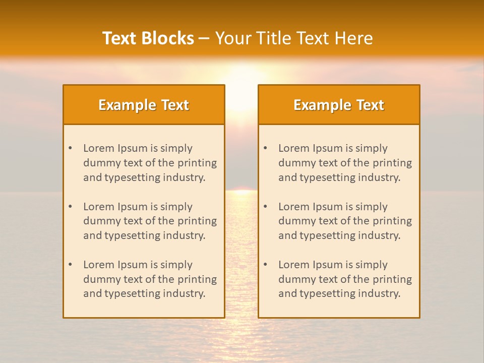 Sunset At Coast Of The Sea PowerPoint Template