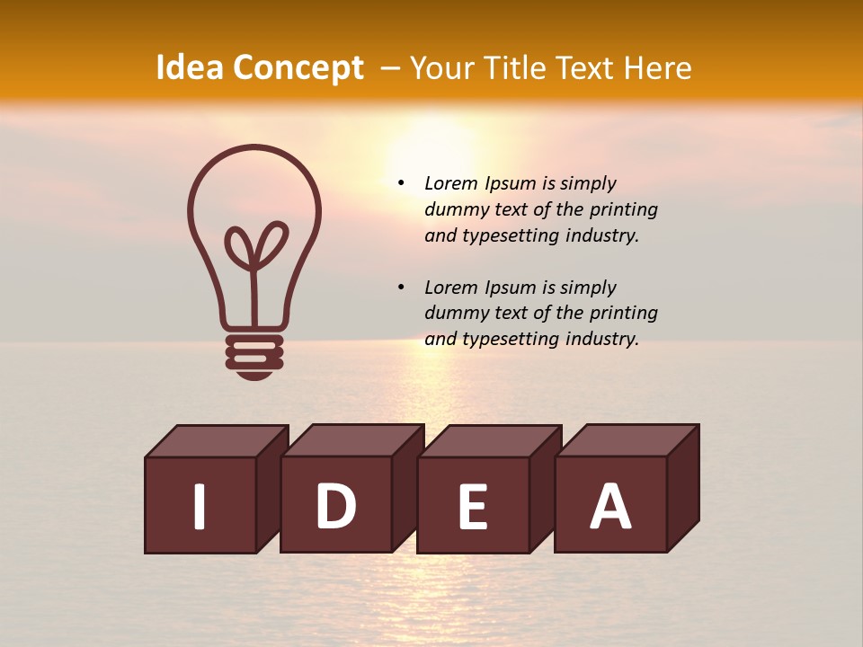 Sunset At Coast Of The Sea PowerPoint Template