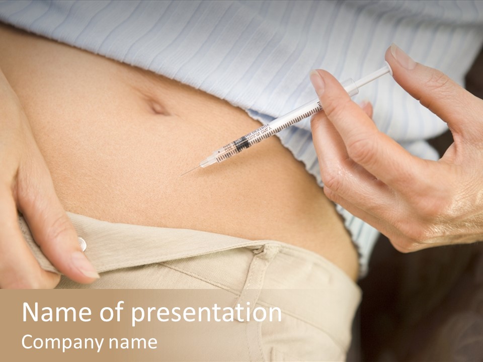 Close Up Of Woman Injecting Drugs To Prepare For Ivf Treatment PowerPoint Template