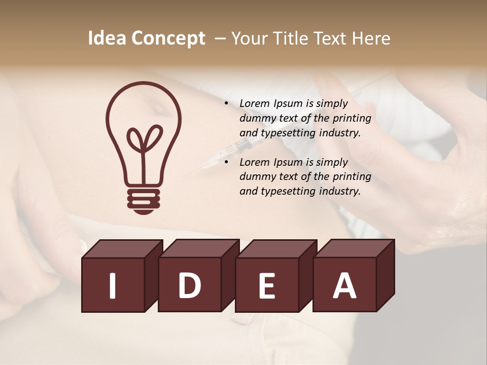 Close Up Of Woman Injecting Drugs To Prepare For Ivf Treatment PowerPoint Template