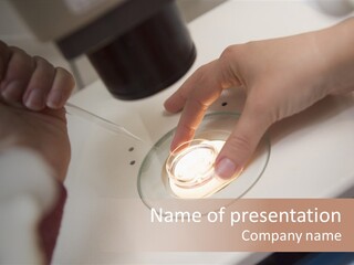 Embryologist Adding Sperm To Egg In Laboratory PowerPoint Template