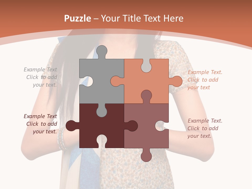 A Woman Standing With Her Hands Folded In Front Of Her Chest PowerPoint Template