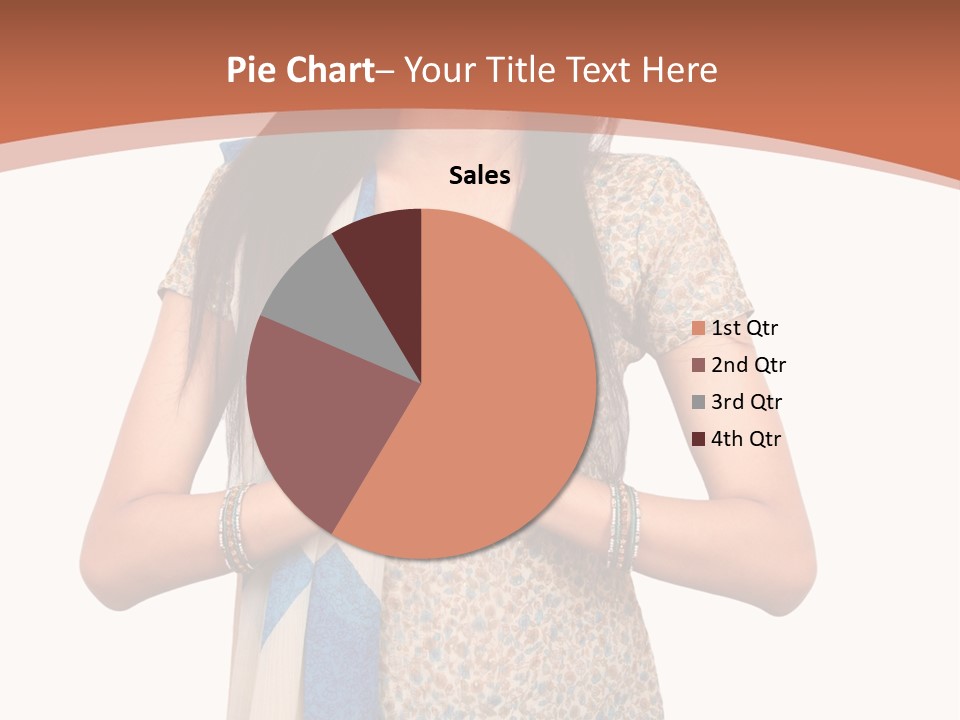 A Woman Standing With Her Hands Folded In Front Of Her Chest PowerPoint Template