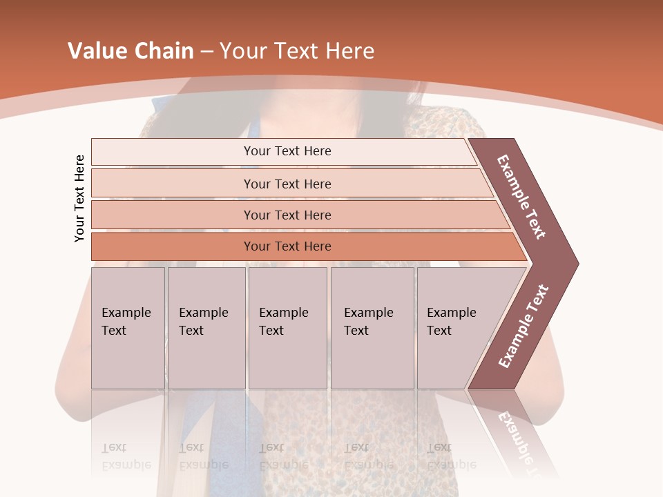 A Woman Standing With Her Hands Folded In Front Of Her Chest PowerPoint Template