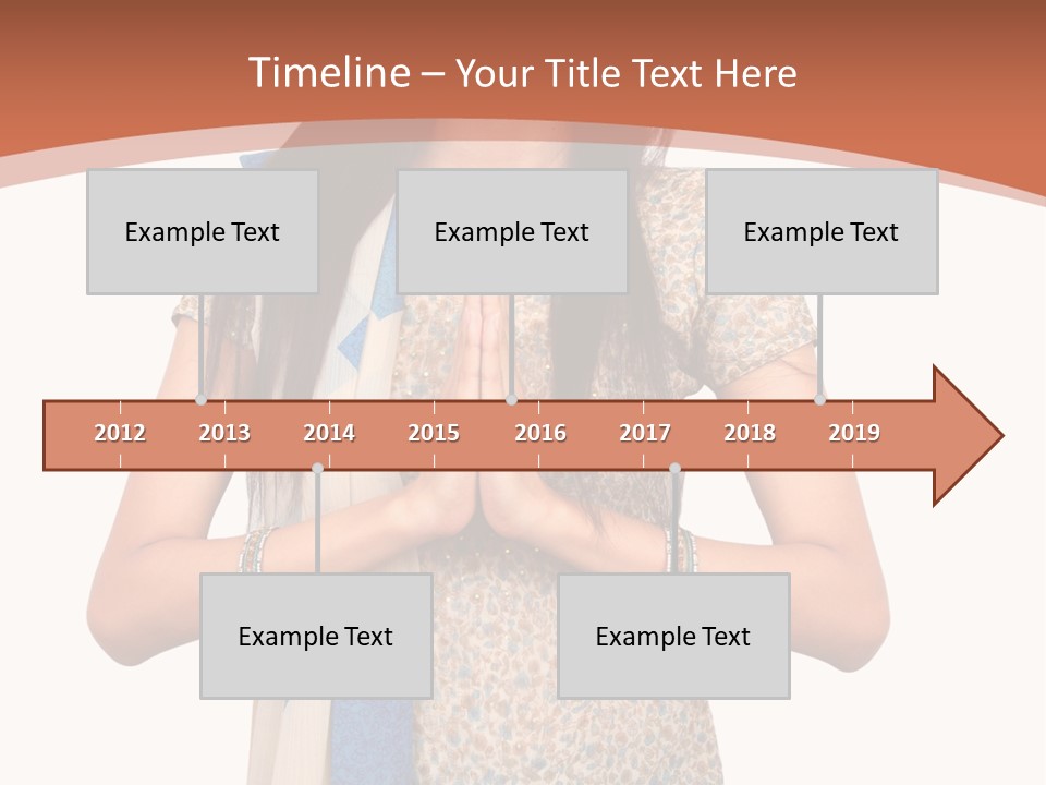 A Woman Standing With Her Hands Folded In Front Of Her Chest PowerPoint Template
