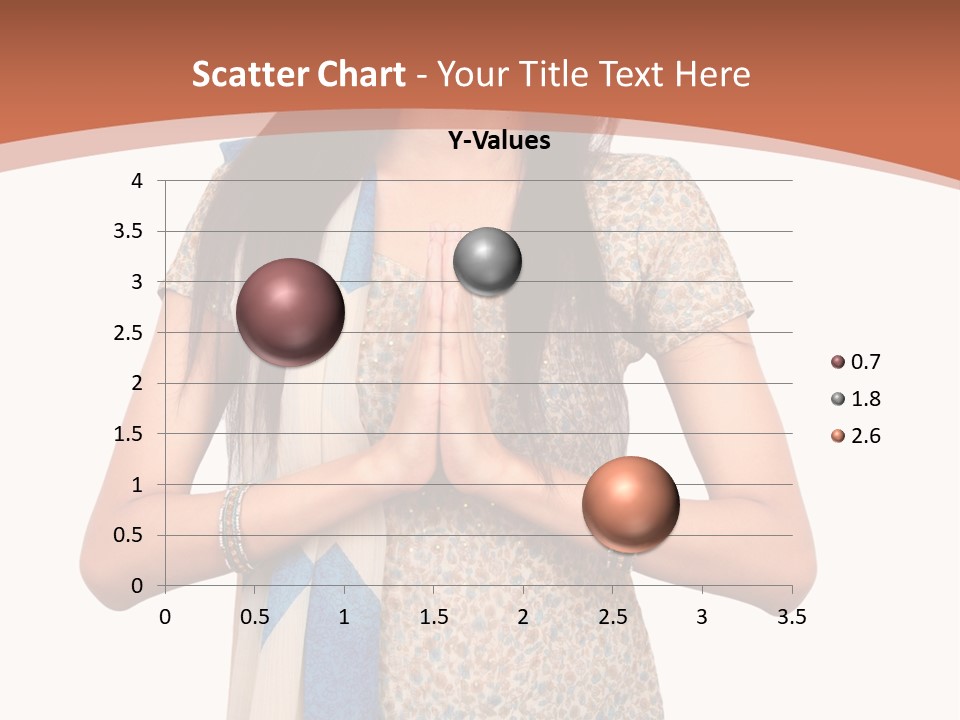 A Woman Standing With Her Hands Folded In Front Of Her Chest PowerPoint Template