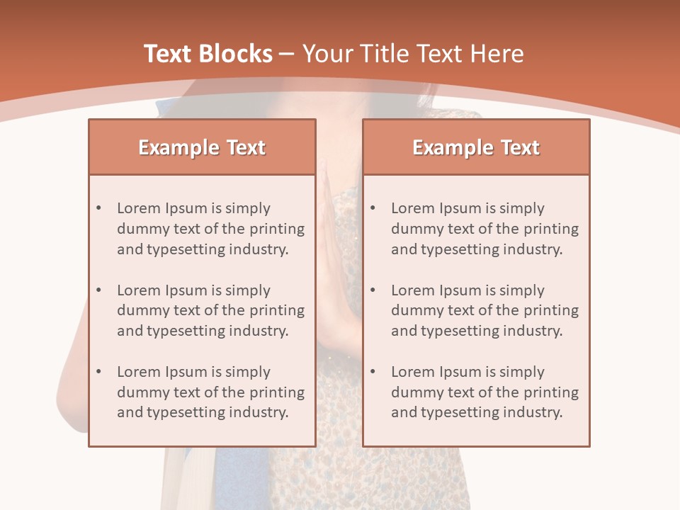 A Woman Standing With Her Hands Folded In Front Of Her Chest PowerPoint Template