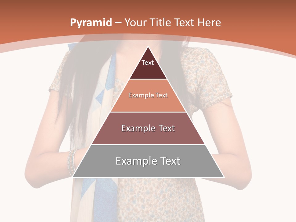 A Woman Standing With Her Hands Folded In Front Of Her Chest PowerPoint Template