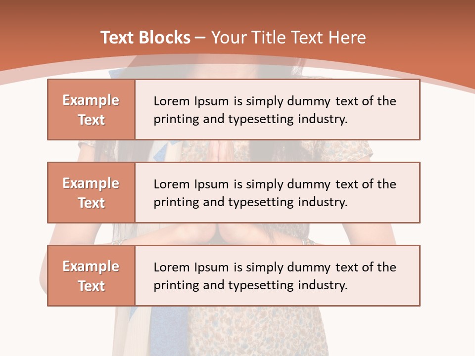 A Woman Standing With Her Hands Folded In Front Of Her Chest PowerPoint Template