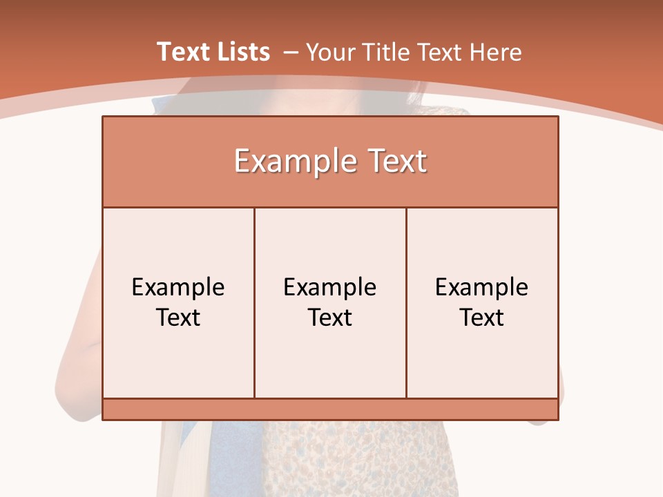 A Woman Standing With Her Hands Folded In Front Of Her Chest PowerPoint Template