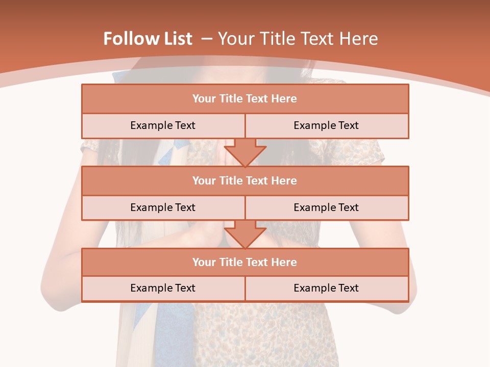 A Woman Standing With Her Hands Folded In Front Of Her Chest PowerPoint Template