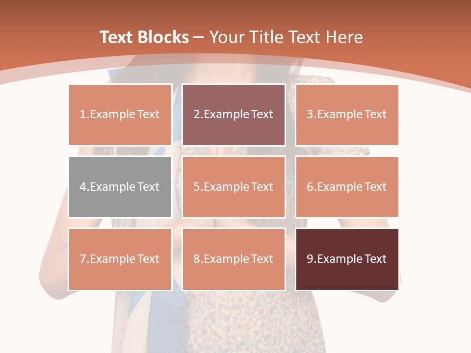 A Woman Standing With Her Hands Folded In Front Of Her Chest PowerPoint Template