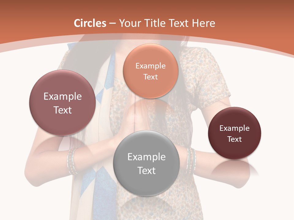 A Woman Standing With Her Hands Folded In Front Of Her Chest PowerPoint Template