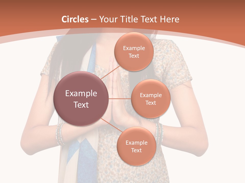A Woman Standing With Her Hands Folded In Front Of Her Chest PowerPoint Template