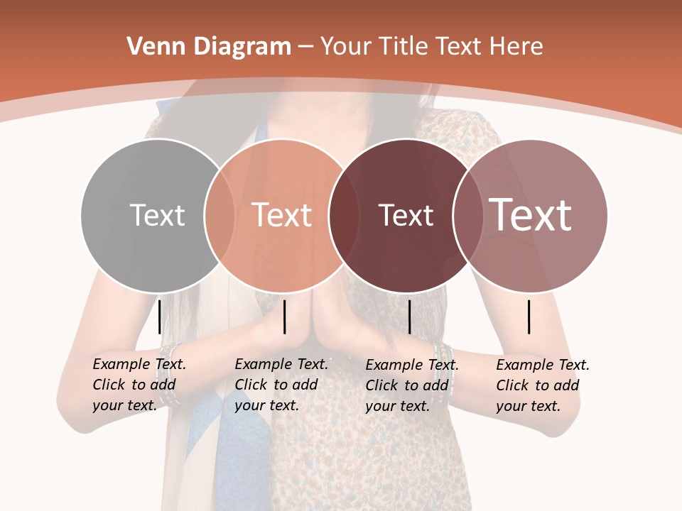 A Woman Standing With Her Hands Folded In Front Of Her Chest PowerPoint Template