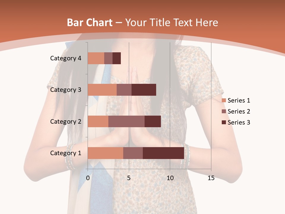 A Woman Standing With Her Hands Folded In Front Of Her Chest PowerPoint Template