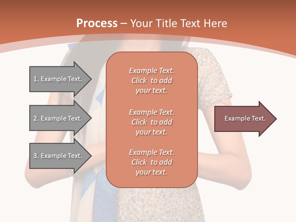 A Woman Standing With Her Hands Folded In Front Of Her Chest PowerPoint Template