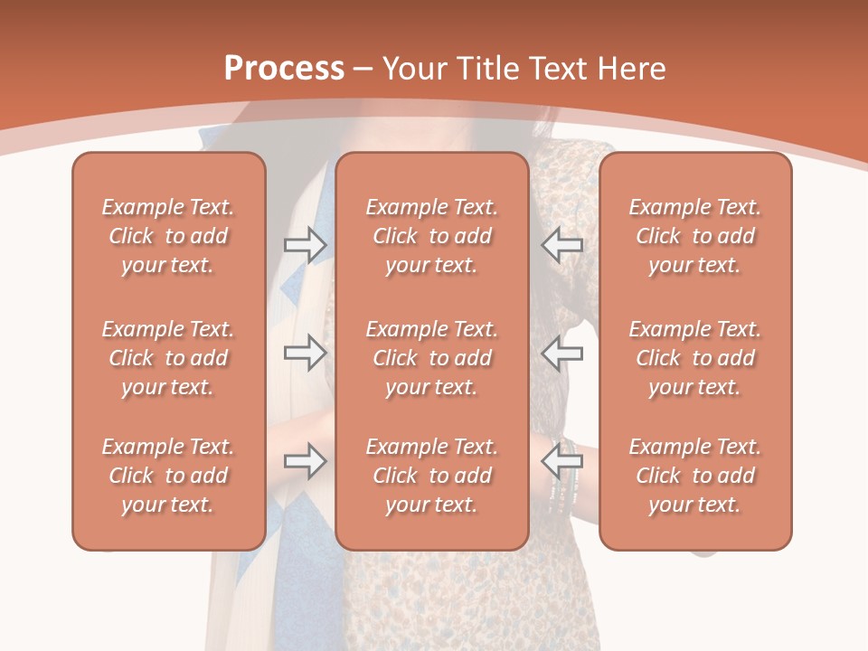 A Woman Standing With Her Hands Folded In Front Of Her Chest PowerPoint Template