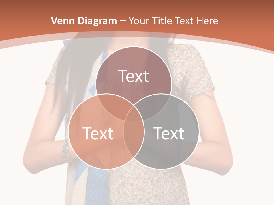 A Woman Standing With Her Hands Folded In Front Of Her Chest PowerPoint Template