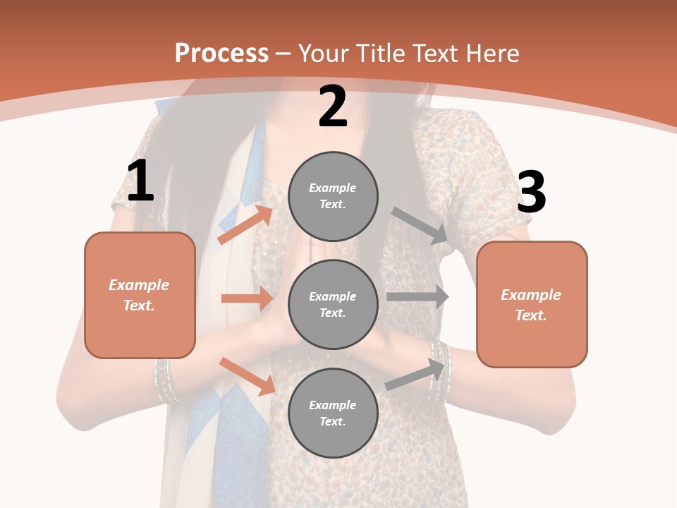 A Woman Standing With Her Hands Folded In Front Of Her Chest PowerPoint Template