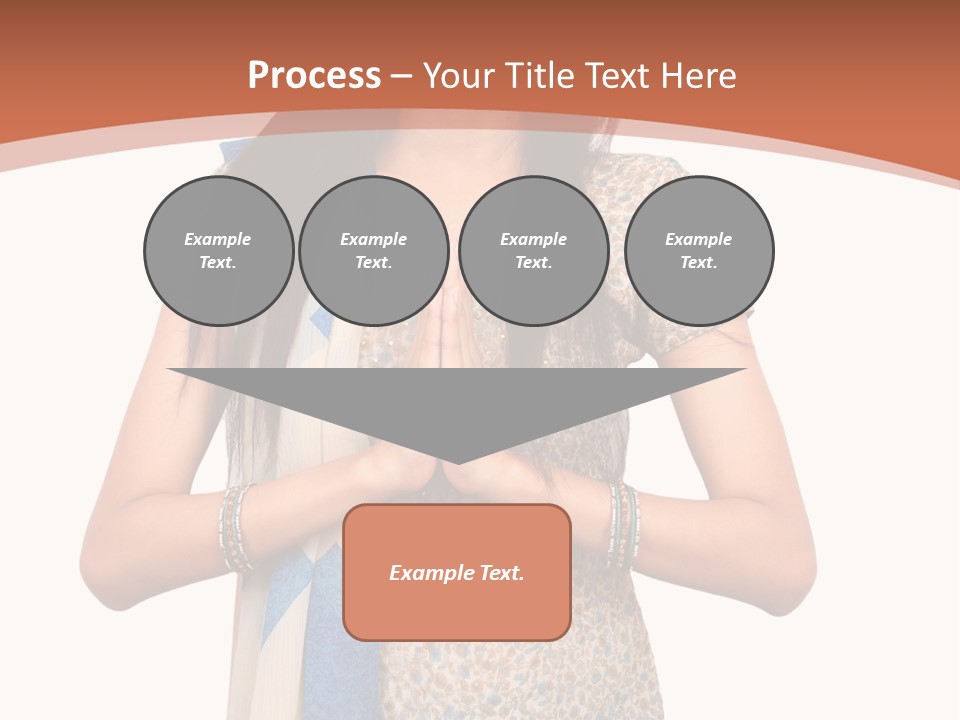 A Woman Standing With Her Hands Folded In Front Of Her Chest PowerPoint Template