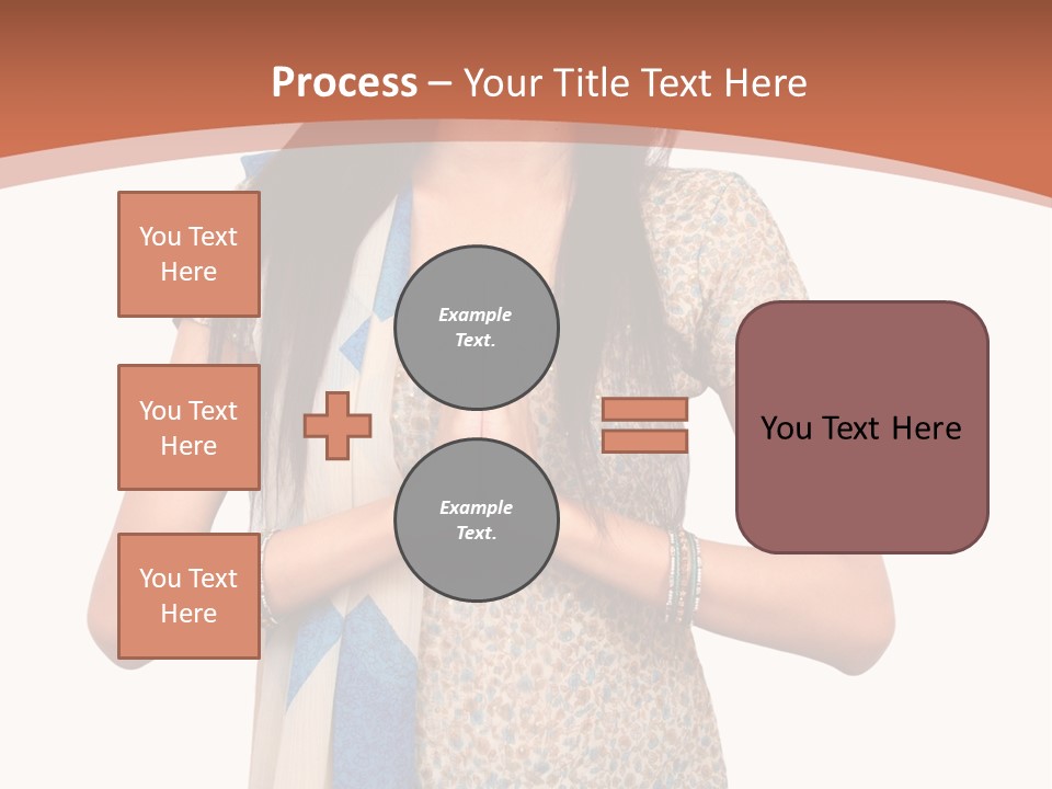 A Woman Standing With Her Hands Folded In Front Of Her Chest PowerPoint Template
