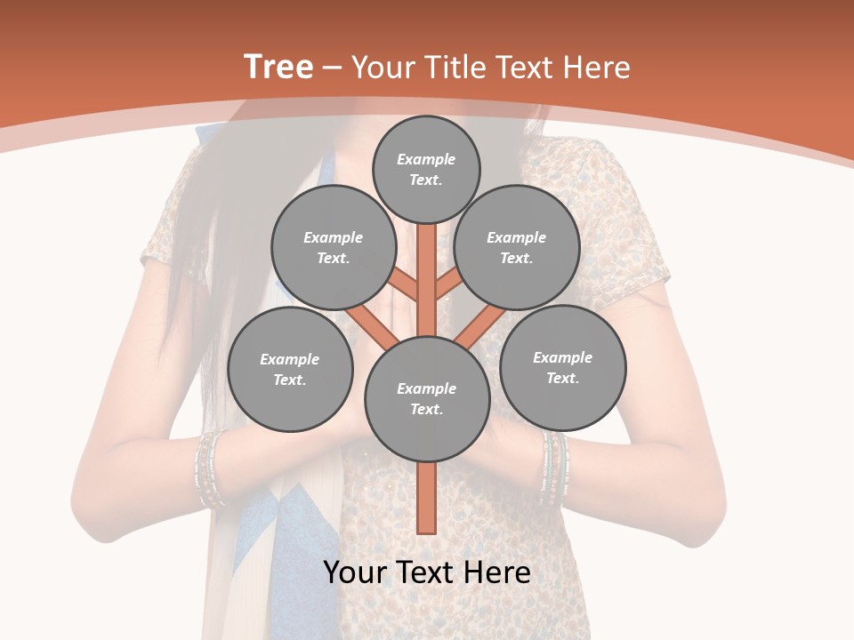A Woman Standing With Her Hands Folded In Front Of Her Chest PowerPoint Template