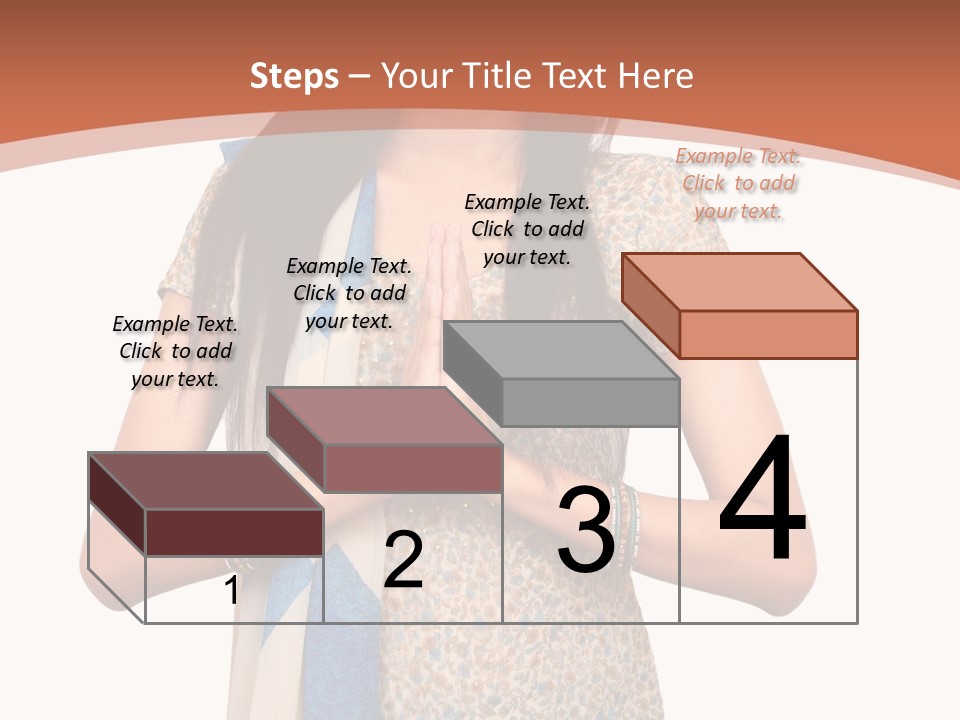 A Woman Standing With Her Hands Folded In Front Of Her Chest PowerPoint Template