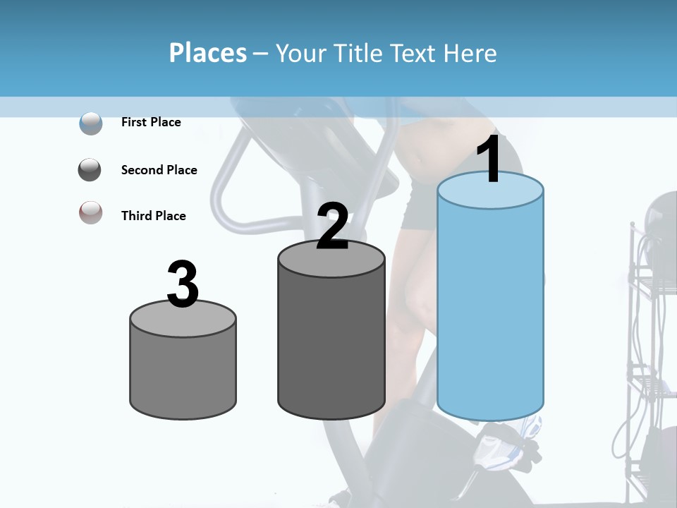 A Woman Is On A Stationary Exercise Bike PowerPoint Template