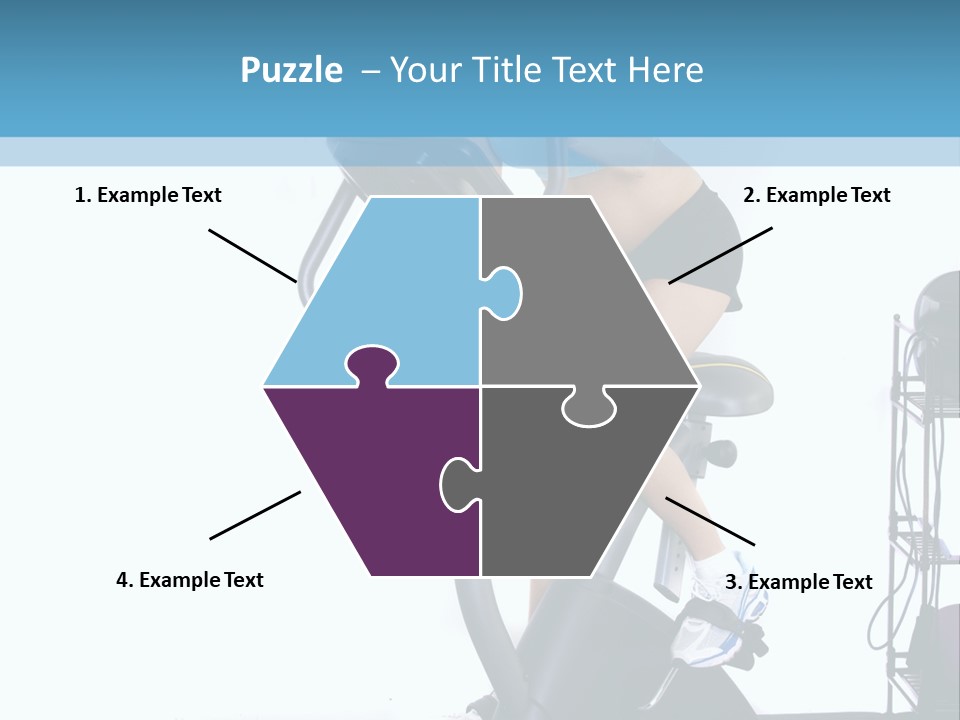 A Woman Is On A Stationary Exercise Bike PowerPoint Template