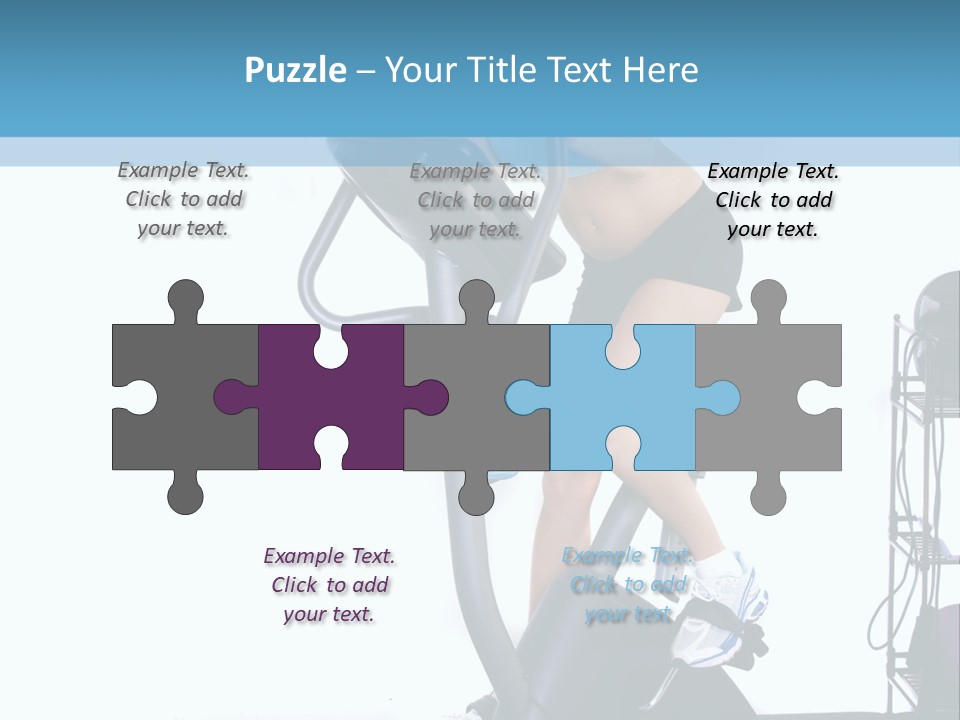 A Woman Is On A Stationary Exercise Bike PowerPoint Template