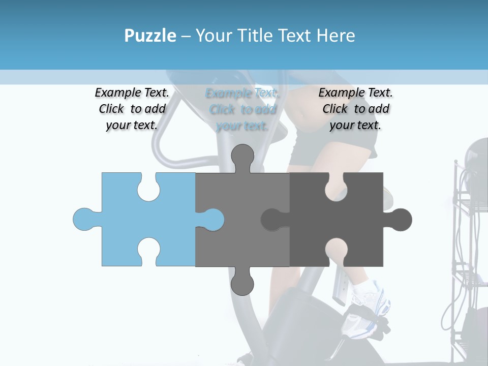 A Woman Is On A Stationary Exercise Bike PowerPoint Template