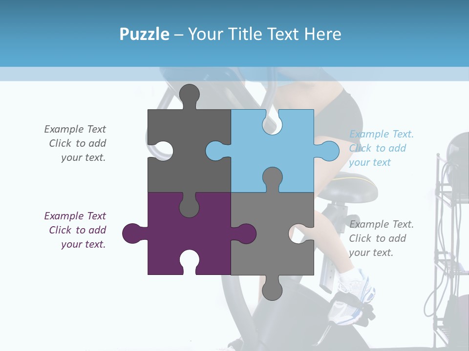 A Woman Is On A Stationary Exercise Bike PowerPoint Template