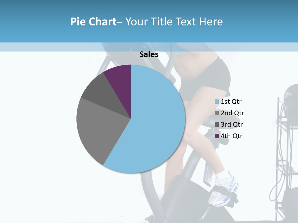 A Woman Is On A Stationary Exercise Bike PowerPoint Template