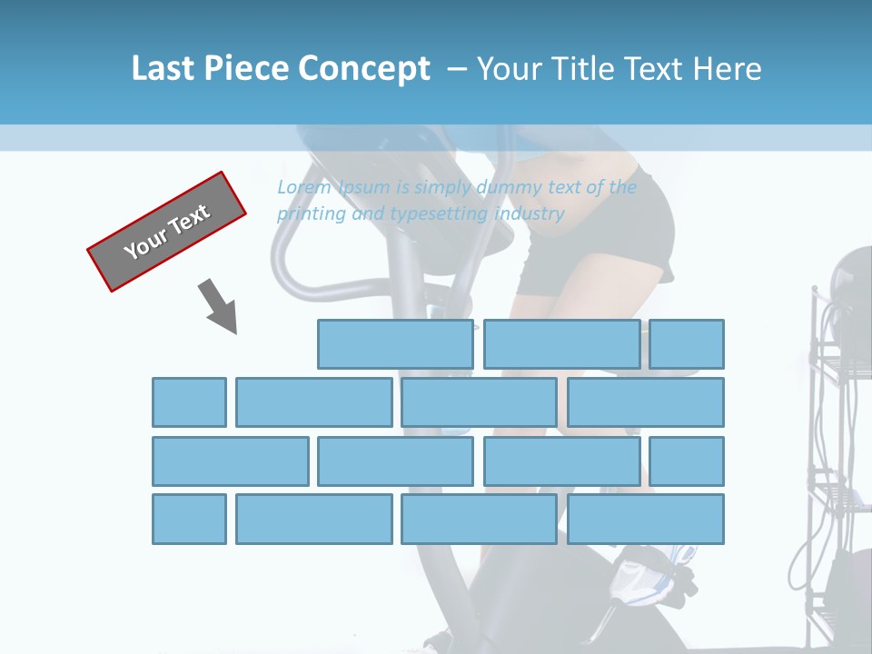 A Woman Is On A Stationary Exercise Bike PowerPoint Template