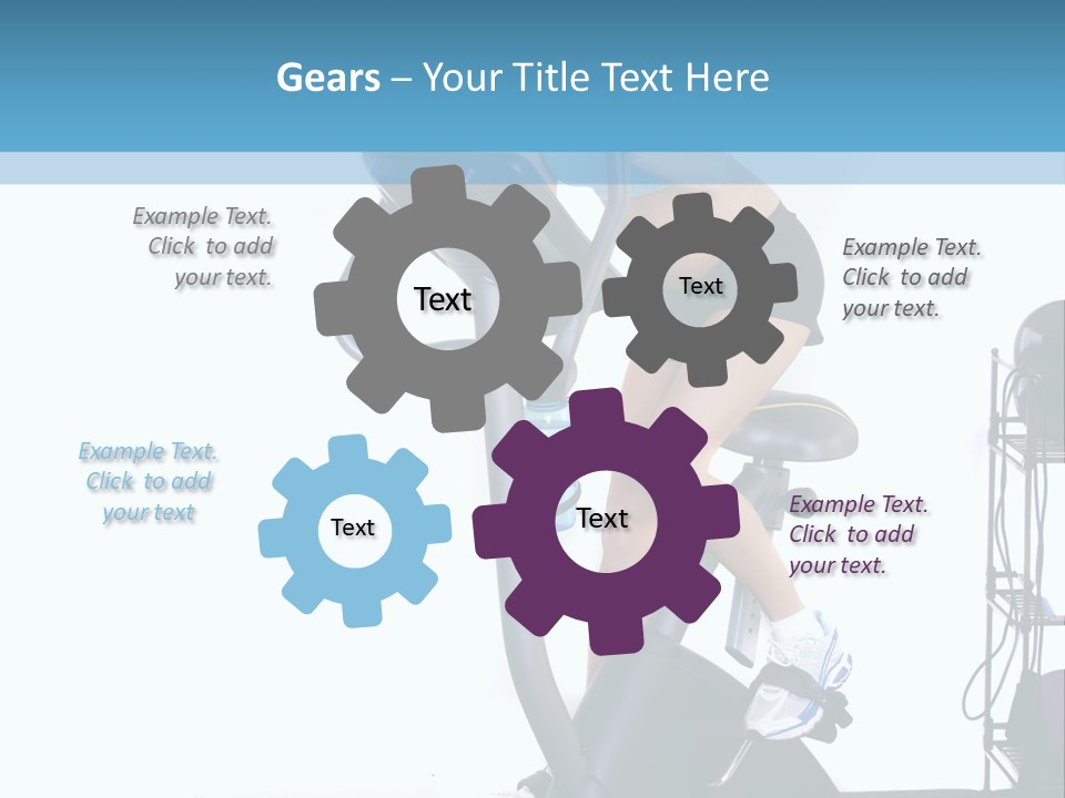 A Woman Is On A Stationary Exercise Bike PowerPoint Template