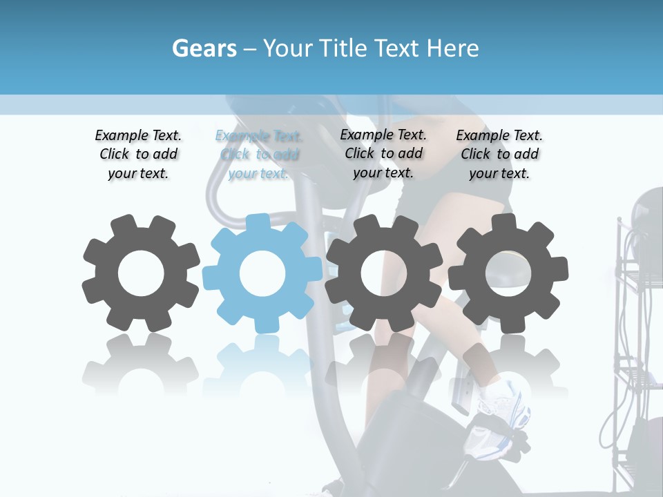 A Woman Is On A Stationary Exercise Bike PowerPoint Template