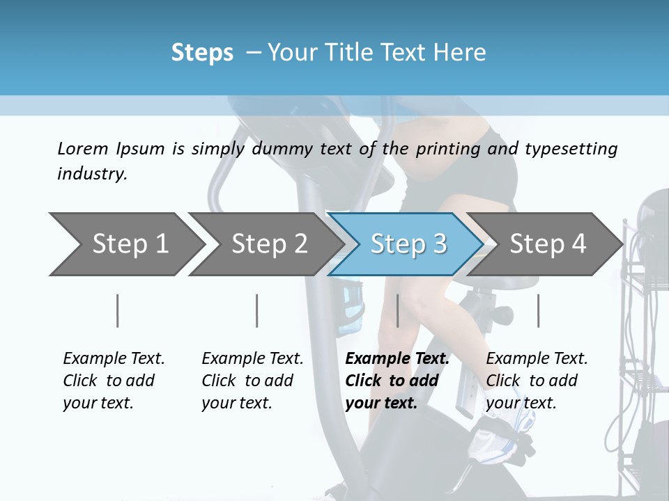 A Woman Is On A Stationary Exercise Bike PowerPoint Template