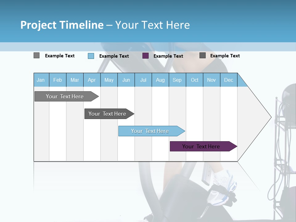 A Woman Is On A Stationary Exercise Bike PowerPoint Template