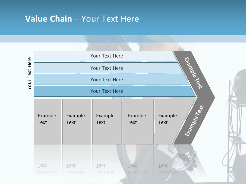 A Woman Is On A Stationary Exercise Bike PowerPoint Template