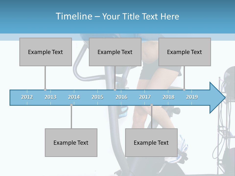 A Woman Is On A Stationary Exercise Bike PowerPoint Template