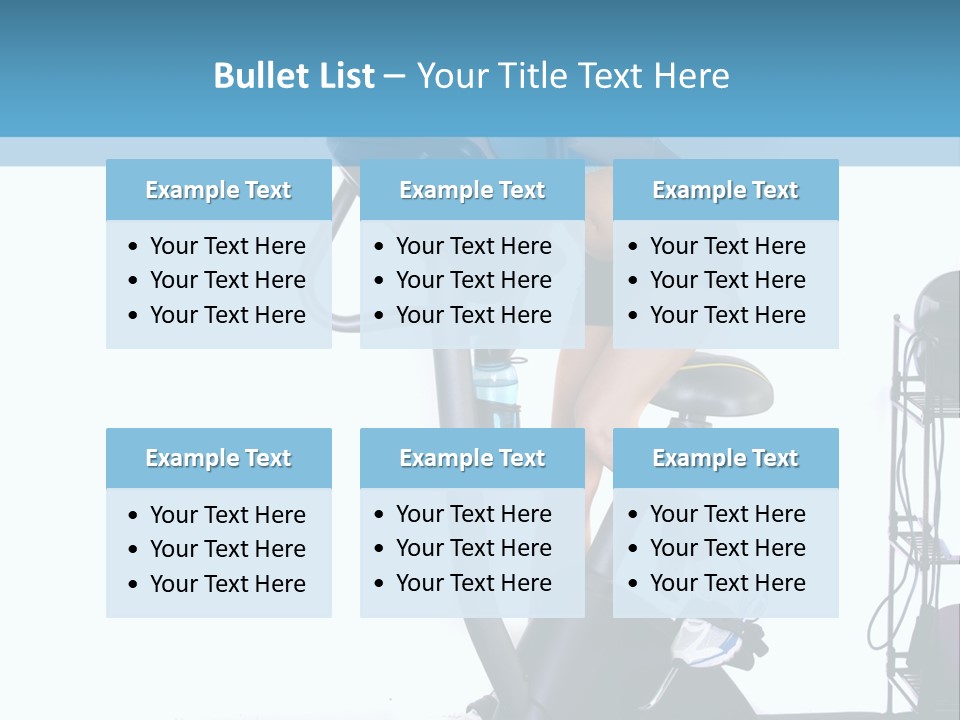 A Woman Is On A Stationary Exercise Bike PowerPoint Template