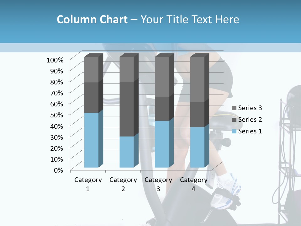 A Woman Is On A Stationary Exercise Bike PowerPoint Template
