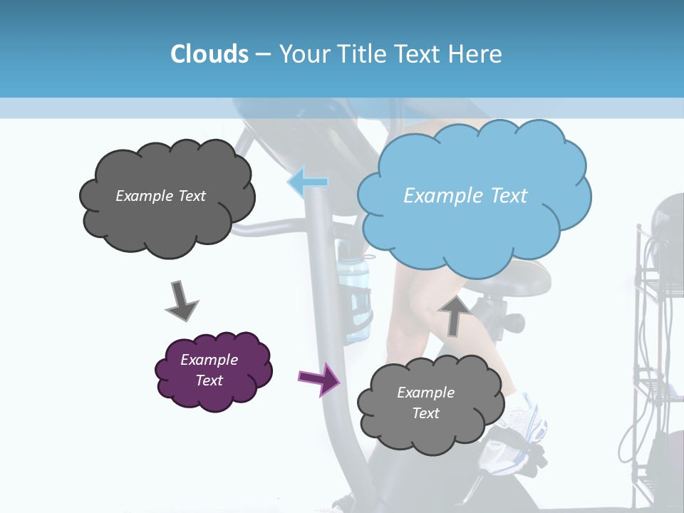 A Woman Is On A Stationary Exercise Bike PowerPoint Template