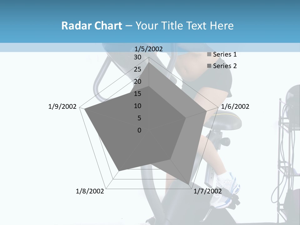 A Woman Is On A Stationary Exercise Bike PowerPoint Template