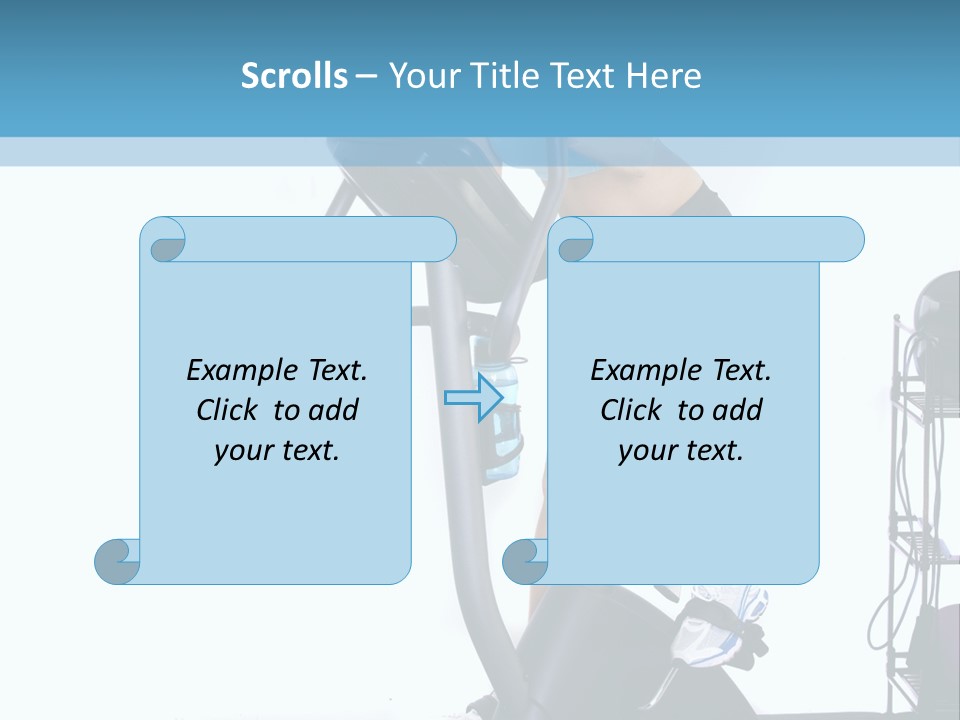 A Woman Is On A Stationary Exercise Bike PowerPoint Template