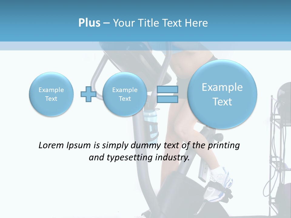 A Woman Is On A Stationary Exercise Bike PowerPoint Template