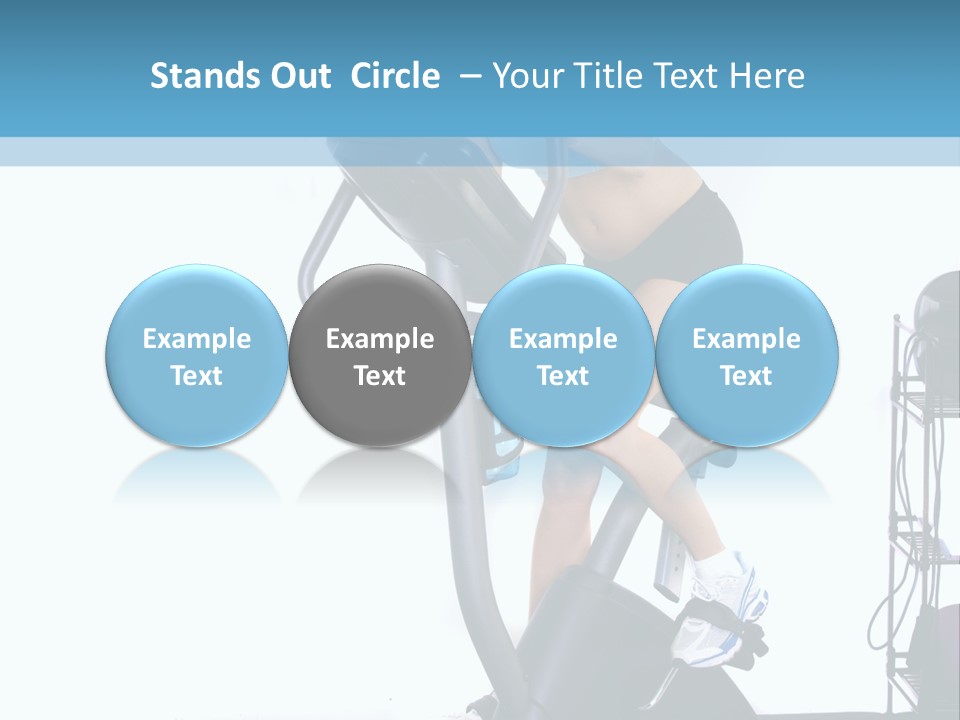 A Woman Is On A Stationary Exercise Bike PowerPoint Template